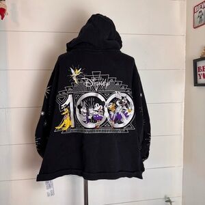 Disney 100th Anniversary Hoodie Size 3X Black Full Zip Embroidered Mickey Mouse